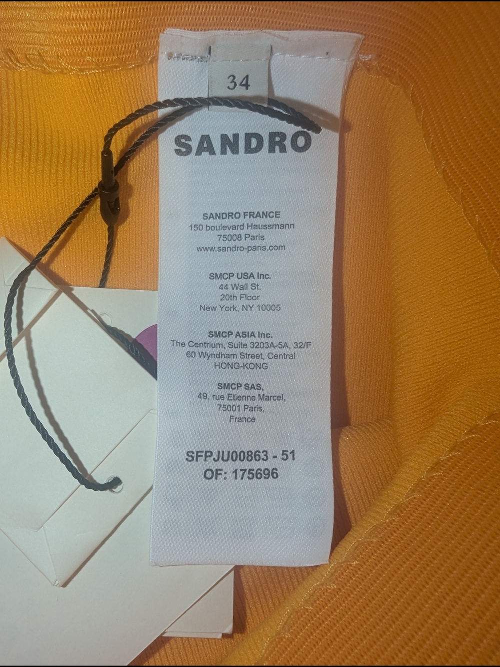 Sandro Mustard Ribbed Mini Skirt with Side Buckle Detail - Picture 3 of 7